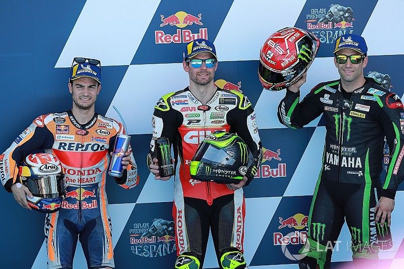 Top 3 calificados: Dani Pedrosa, Repsol Honda Team, Cal Crutchlow, Team LCR Honda, Johann Zarco, Monster Yamaha Tech 3