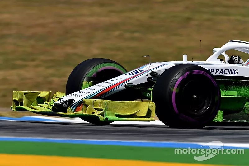 Lance Stroll, Williams FW41 with aero paint on front wing