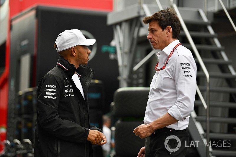 Lewis Hamilton, Mercedes-AMG F1 and Toto Wolff, Mercedes AMG F1 Director of Motorsport