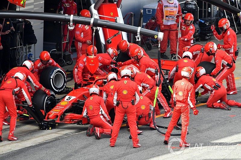 Sebastian Vettel, Ferrari SF71H pit stop