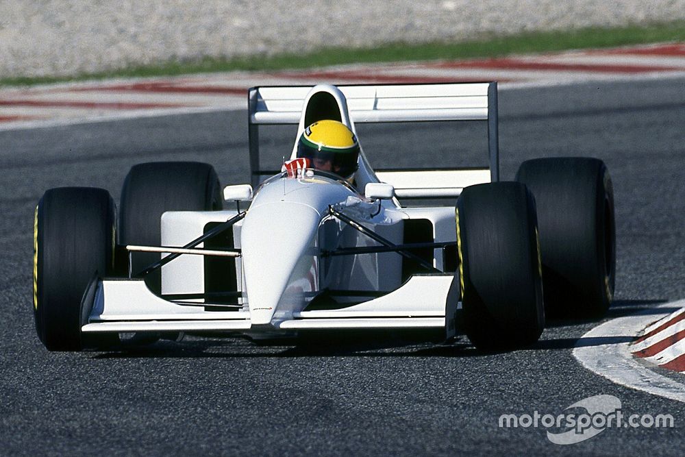 Ganz in Weiß: Als Senna einen McLaren-Lamborghini testete