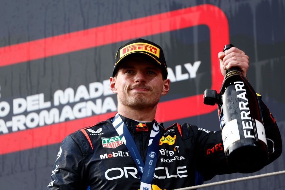 Podio: ganador Max Verstappen, Red Bull Racing