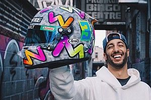 Ricciardo shows off bold new helmet design