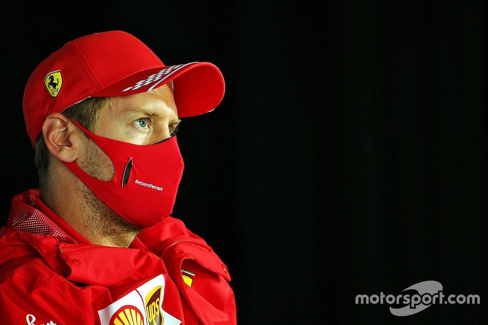 Sebastian Vettel, Ferrari in the press conference