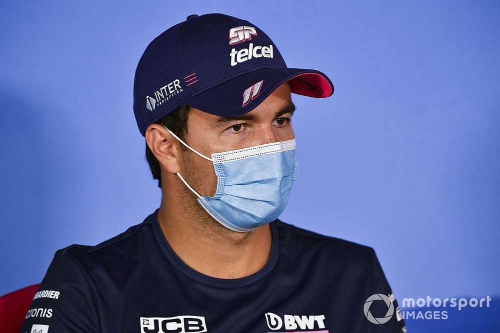 Sergio Perez, Racing Point in the press conference 