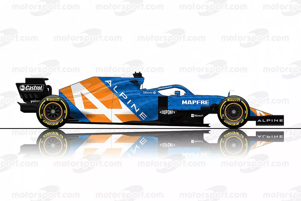 Concepto de decoraci&oacute;n de Alpine en F1