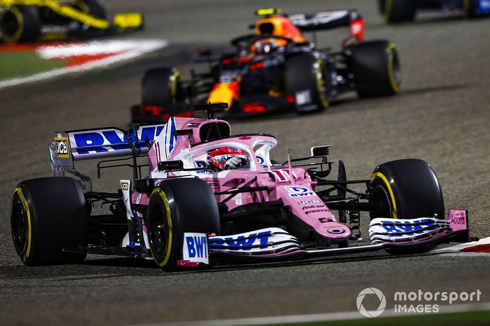 Sergio Perez, Racing Point RP20, Alex Albon, Red Bull Racing RB16