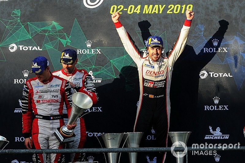 Podium: #8 Toyota Gazoo Racing Toyota TS050: Fernando Alonso