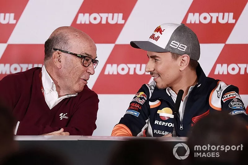 Carmelo Ezpeleta, CEO Dorna Sports, Jorge Lorenzo, Repsol Honda Team