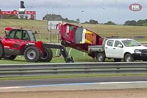 Driver uninjured in wild Sandown Toyota crash