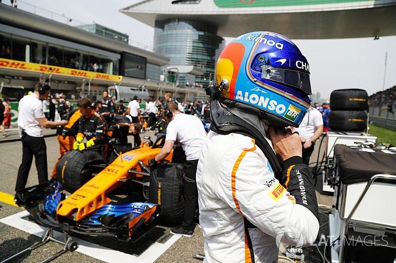 Fernando Alonso, McLaren, on the grid