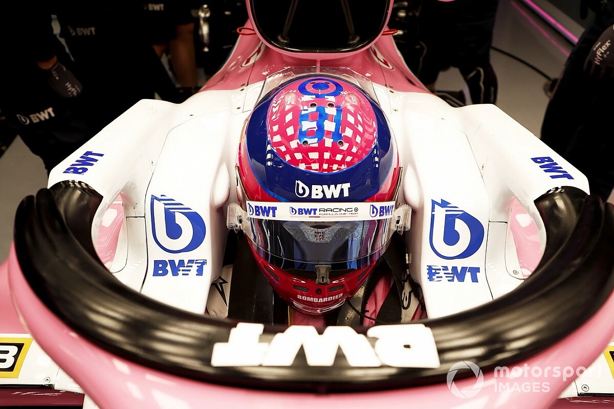 Pályán Stroll a 2020-as Racing Pointtal Silverstone-ban
