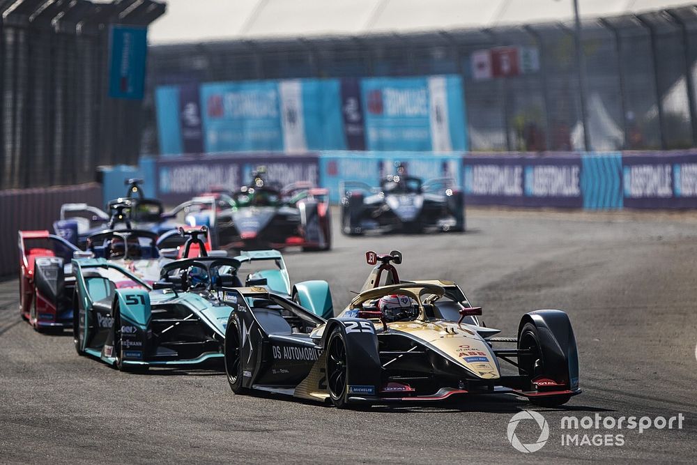 Jean-Eric Vergne, DS Techeetah, DS E-Tense FE20, James Calado, Jaguar Racing, Jaguar I-Type 4, Jérôme d'Ambrosio, Mahindra Racing, M6Electro 