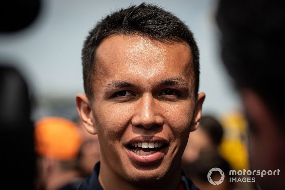 Alexander Albon, Red Bull Racing speaks to the media