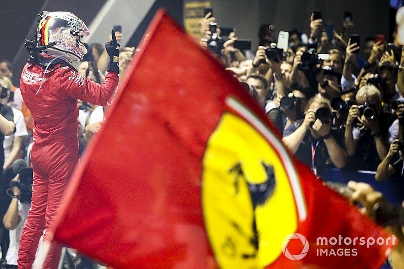 F1シンガポールGP決勝:ベッテル、“復活”の今季初V! フェルスタッペン3位表彰台