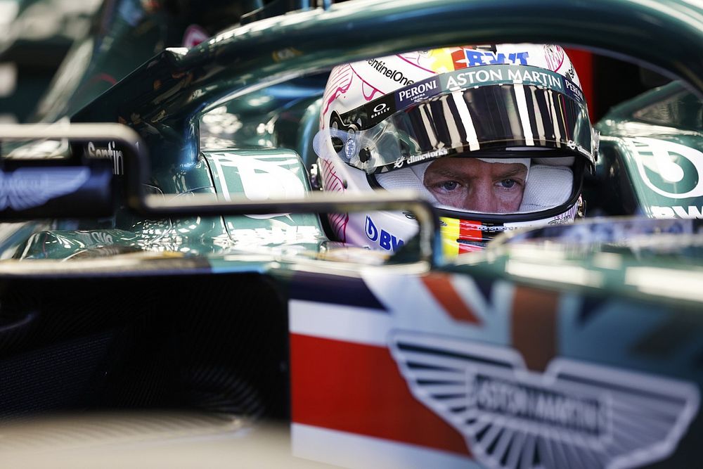 Sebastian Vettel, Aston Martin, in his cockpit