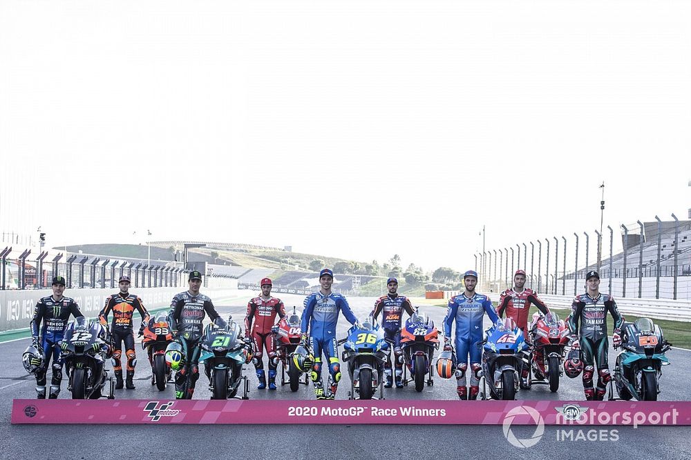 Fotos: MotoGP reúne a los nueve ganadores de 2020