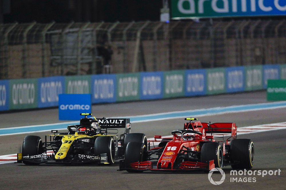 Charles Leclerc, Ferrari SF1000, Esteban Ocon, Renault F1 Team R.S.20