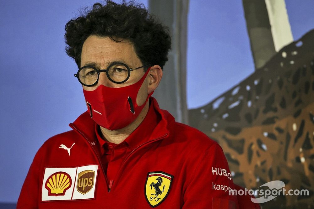 Mattia Binotto, Team Principal Ferrari durante la conferenza stampa