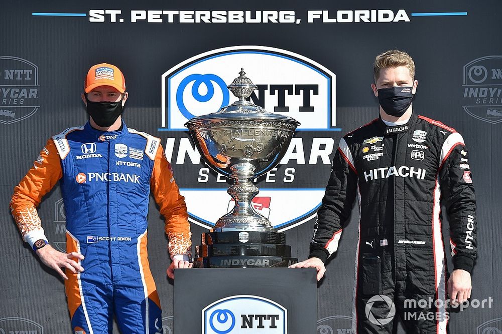 Championship Contenders: Scott Dixon, Chip Ganassi Racing Honda and Josef Newgarden, Team Penske Chevrolet