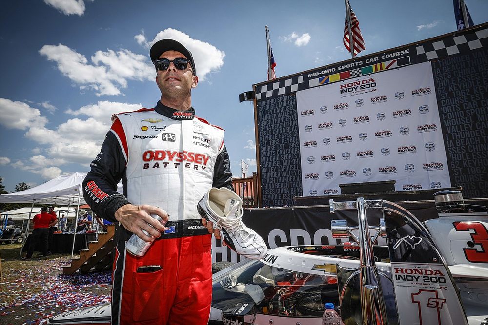 Scott McLaughlin, Team Penske Chevrolet, podium, beer in the shoe, shoey