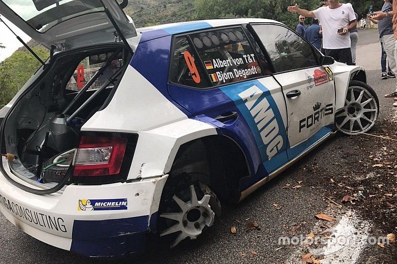 La SKODA Fabia R5 di Albert Von Thurn Und Taxis dopo l'incidente