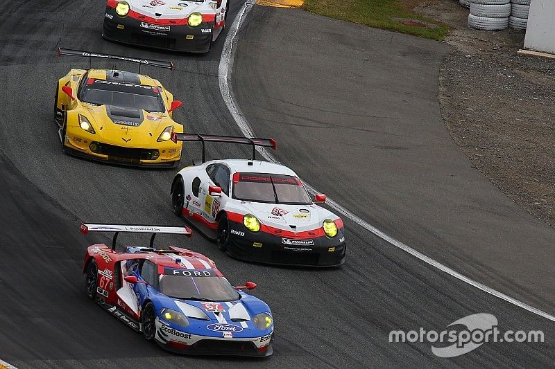 #67 Ford Performance Chip Ganassi Racing Ford GT: Ryan Briscoe, Richard Westbrook, Scott Dixon, #912 Porsche Team North America Porsche 911 RSR: Kevin Estre, Laurens Vanthoor, Richard Lietz, #4 Corvette Racing Chevrolet Corvette C7.R: Oliver Gavin, Tommy Milner, Marcel Fässler