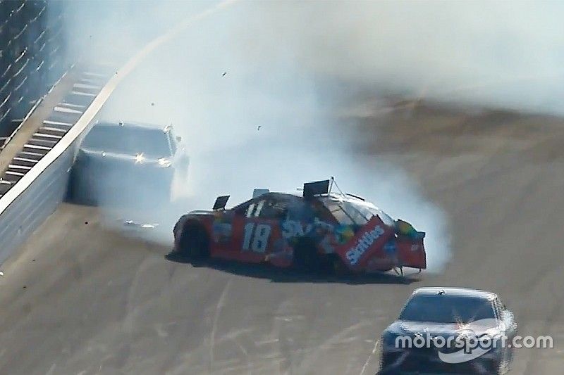Busch and Truex's teamwork ends in disaster at the Brickyard - video