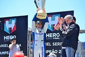 Serra celebra título "tenso": "achei que o pneu furou umas 6 vezes"