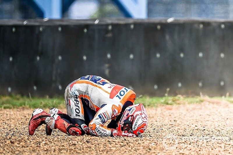 Marc Marquez, Repsol Honda Team, crashes