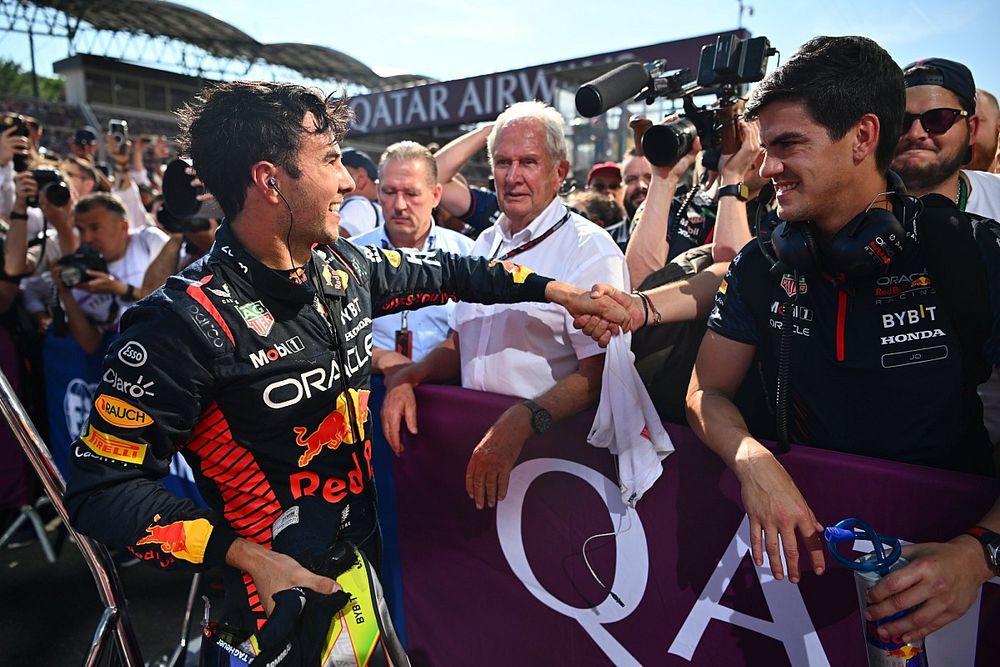 Sergio Perez, Red Bull Racing, Helmut Marko, Consultant, Red Bull Racing