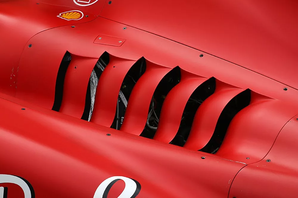 Ferrari SF-23 detalle de la rejillas de refrigeración