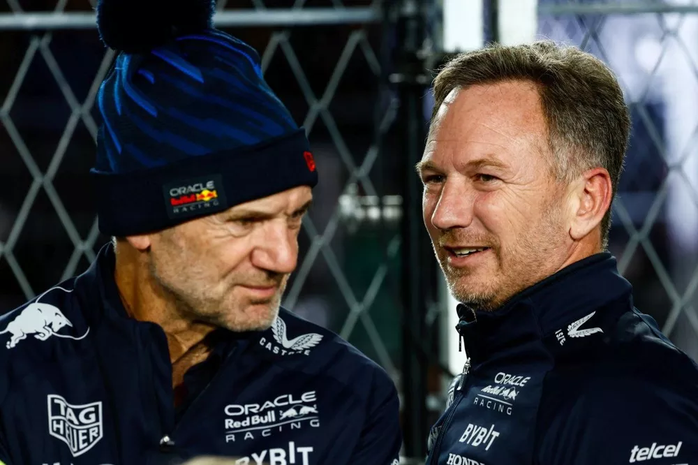 Adrian Newey, diretor de tecnologia da Red Bull Racing, Christian Horner, diretor de equipe da Red Bull Racing