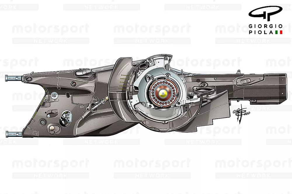 Ferrari SF-23 versnellingsbak detail
