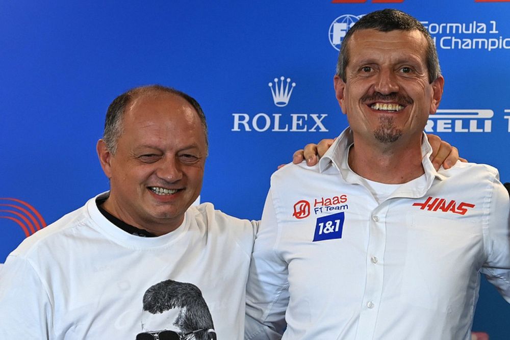 Frederic Vasseur, Team Principal, Alfa Romeo Racing, Guenther Steiner, Team Principal, Haas F1, Mario Isola, Racing Manager, Pirelli Motorsport, in the team principals Press Conference