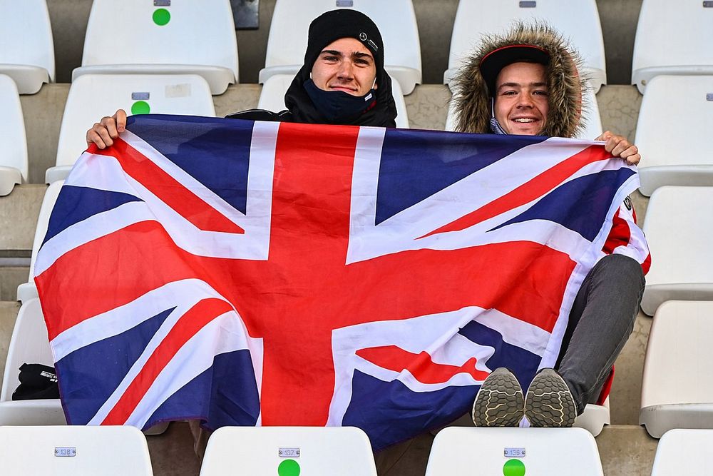 British fans ina grandstand