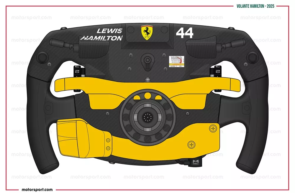 Het stuur van Lewis Hamilton - Ferrari 2025