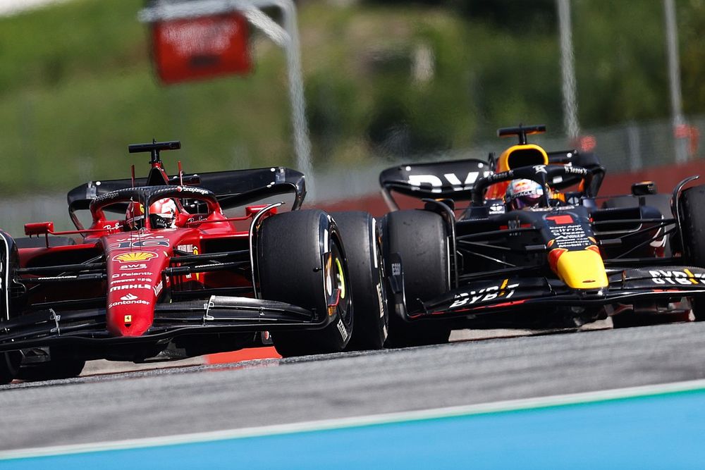 Charles Leclerc, Ferrari F1-75, Max Verstappen, Red Bull Racing RB18