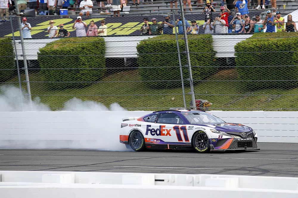 Race winner Denny Hamlin, Joe Gibbs Racing, Toyota Camry