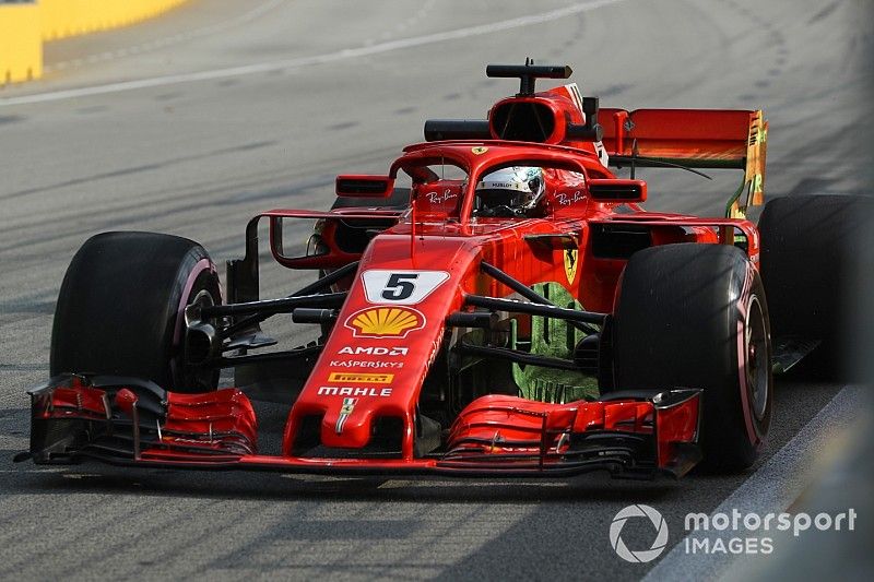 Sebastian Vettel, Ferrari SF71H with aero paint 