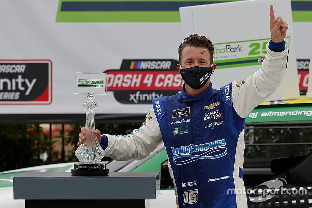 Allmendinger surprises with first NASCAR oval win at Atlanta