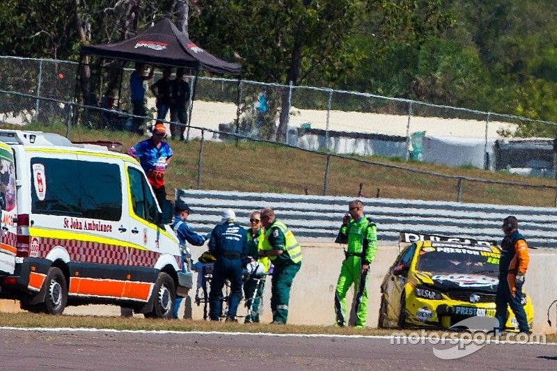 Lee Holdsworth, Team 18 Holden is taken away on a stretcher