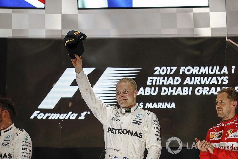 Valtteri Bottas, Mercedes AMG F1, op het podium