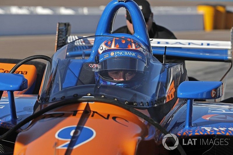 Scott Dixon, Chip Ganassi Racing Honda prueba el aeroscreen