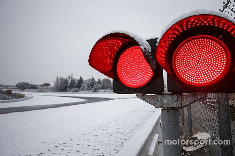 Red flags at the circuit until further notice due to the snow