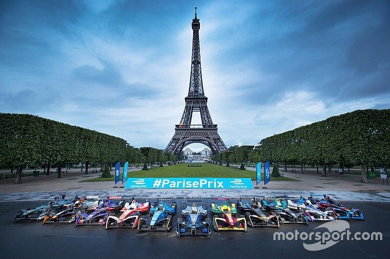 Formula E cars lined-up