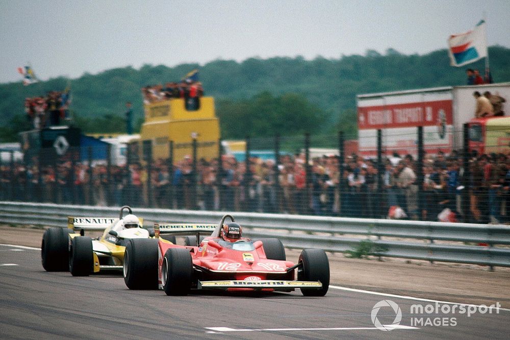 Gilles Villeneuve, Ferrari 312T4, René Arnoux, Renault RS10