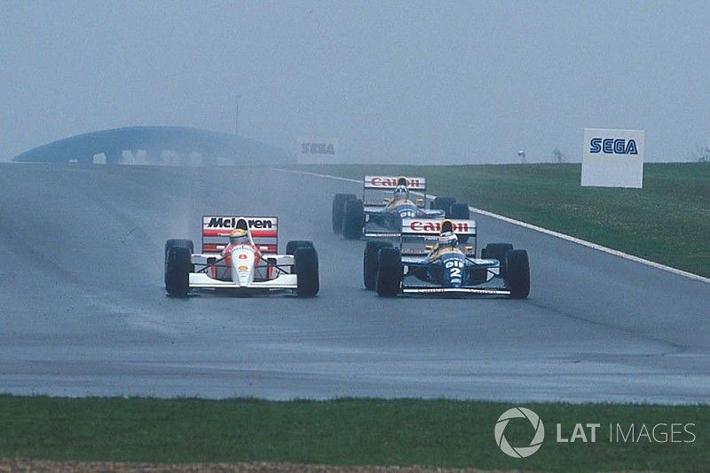 Ayrton Senna, McLaren MP4/8 Ford, Alain Prost, Williams FW15C Renault