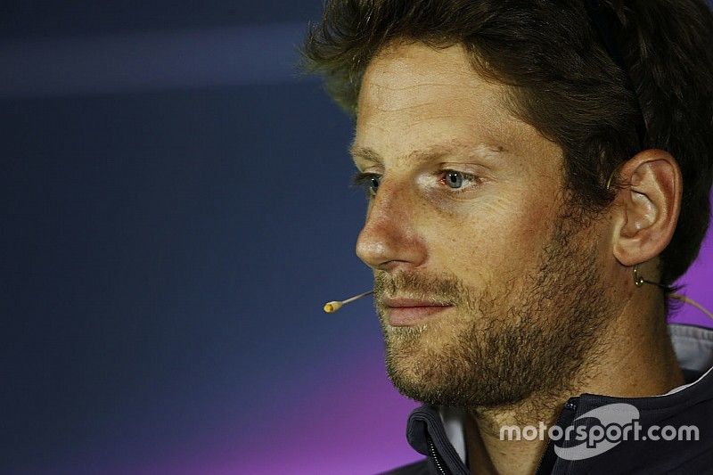 Romain Grosjean, Haas F1 Team, en la conferencia de prensa de la FIA