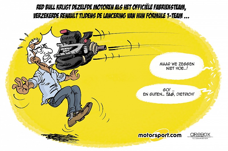 Cartoon van Cirebox - De Renault-motor voor Red Bull...
